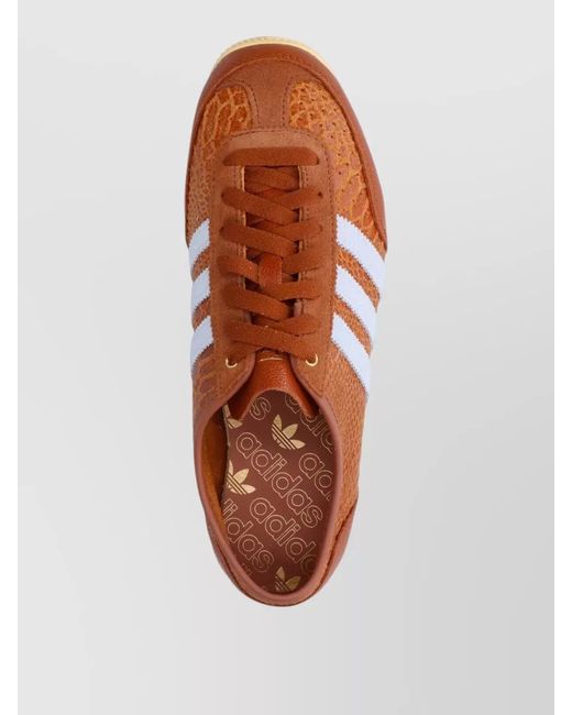 Adidas Brown Leather Low-Top Lace-Up Sneakers