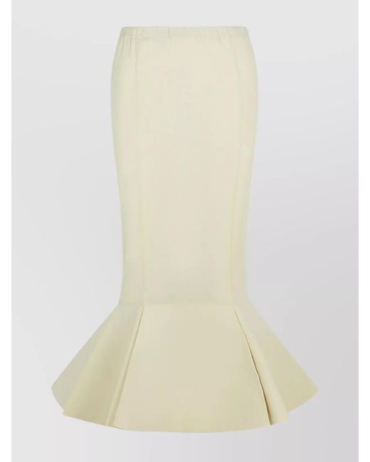Marni Natural Cotton Skirt With Elastic Waistband And Flared Hem