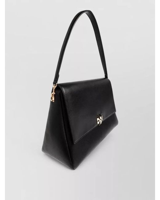 Tory Burch Black Charlie Large Leather Shoulder Tote Bag