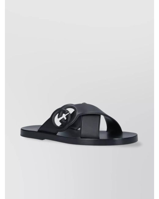 Gucci Black Heeled Sandals for men