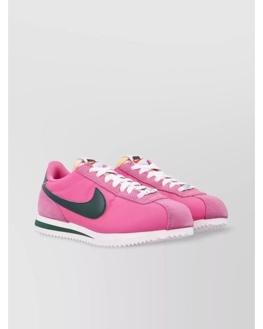 Nike Pink Textile And Suede Low-Top Sneakers