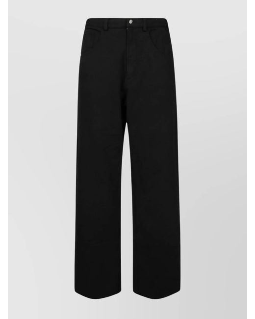 MM6 by Maison Margiela Black Cotton High-Rise Wide-Leg Trousers