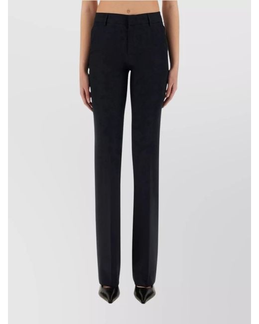 PT Torino Blue Silk Flared Trousers