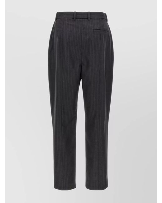 McQueen Blue Pinstripe Wool Tailored Trousers