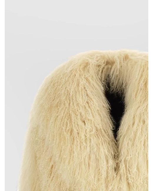 Blancha Natural Cropped Faux Fur Coat Casual Style