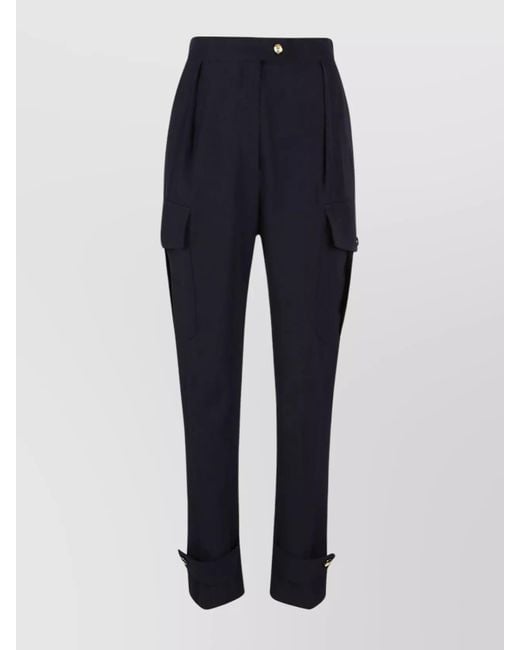 McQueen Blue Tapered Cargo Trousers