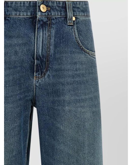Brunello Cucinelli Blue Denim Wide-Leg Trousers