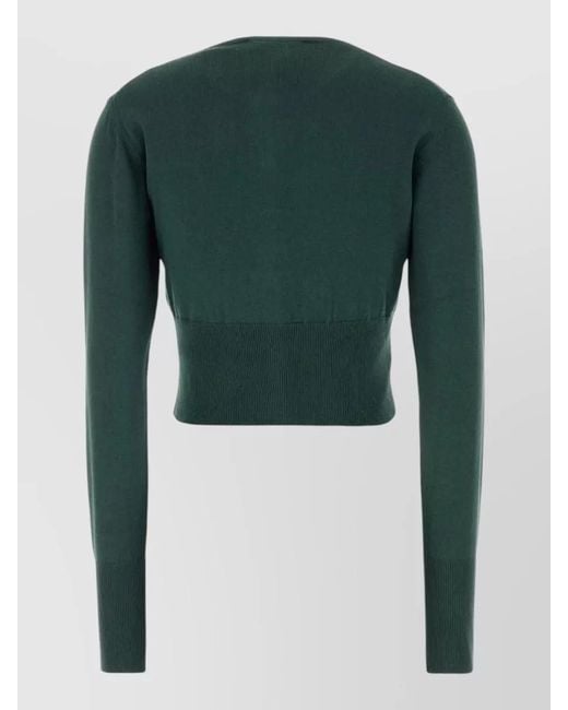 Vivienne Westwood Green Cotton Blend Bea Cropped Cardigan Knit