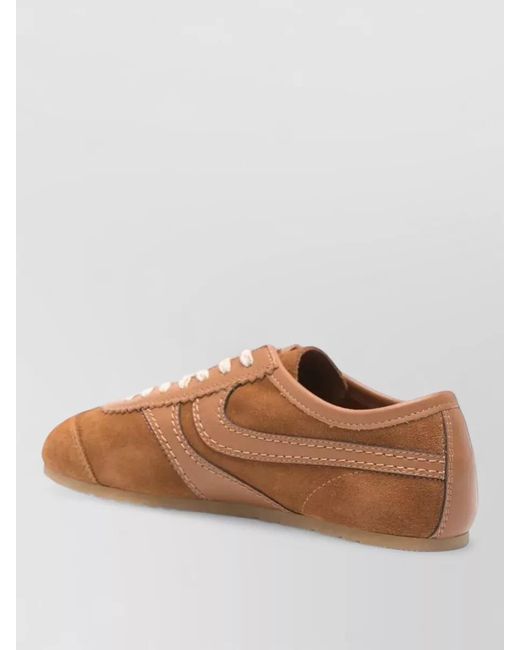Dries Van Noten Brown Leather Low-Top Sneakers