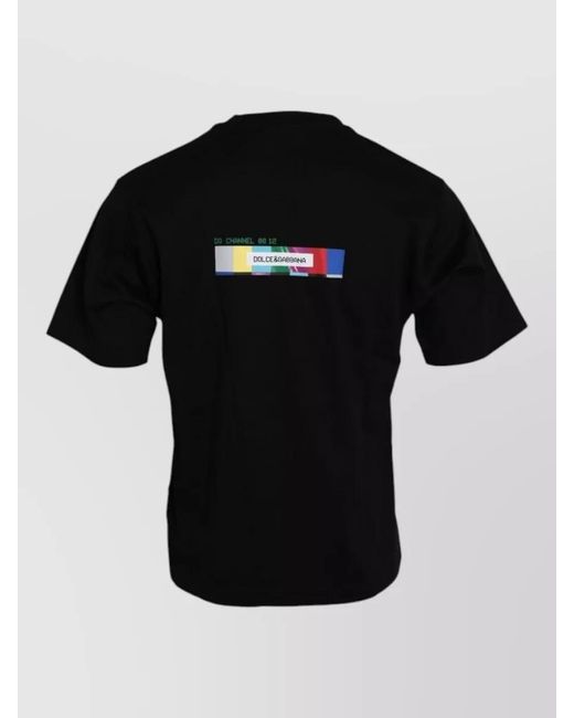 Dolce & Gabbana Black Love Always Crew Neck Slogan Top for men