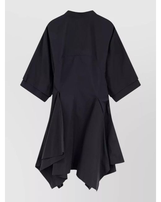 Alaïa Blue Paneled Cotton Knee-Length Dress