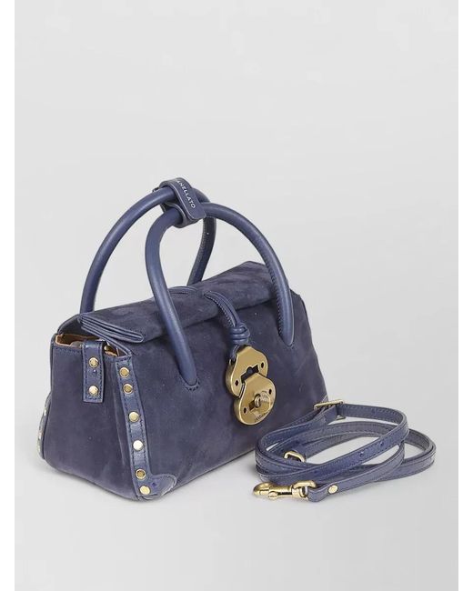 Zanellato Blue Dotta Cashmere Baby Bag Shoulder Style