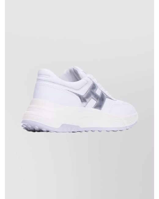 Hogan White Leather Low-Top Sneakers