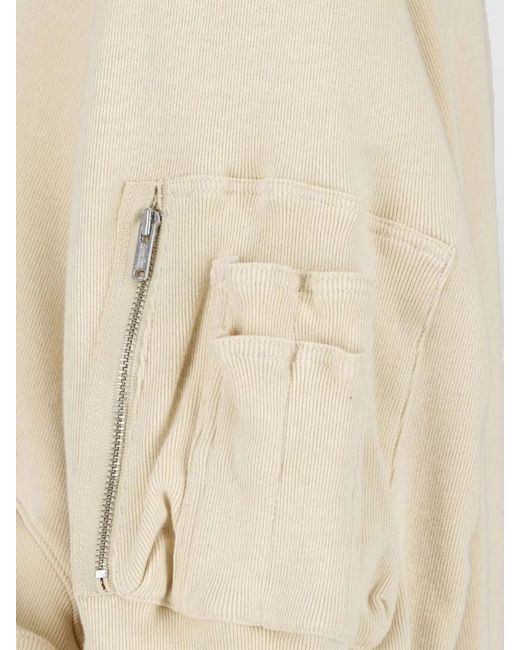 Undercover Natural Coat Front Pockets Ribbed Texture Sleeve Pocket
