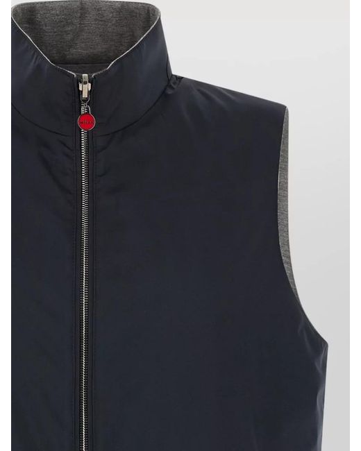 Kiton Blue Double Face Nylon Vest for men