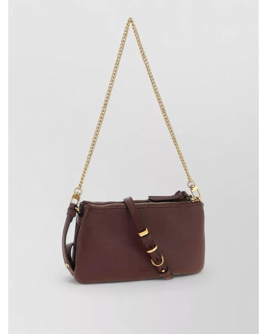 Pinko White Mini Leather Shoulder Bag