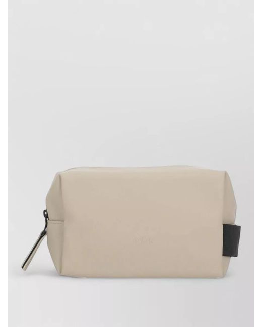 Rains Natural Clutch Bag Rectangular Shape Handle