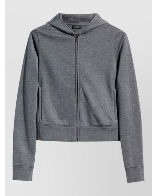 Gucci Gray Lounge Hooded Top Long Sleeve Relaxed
