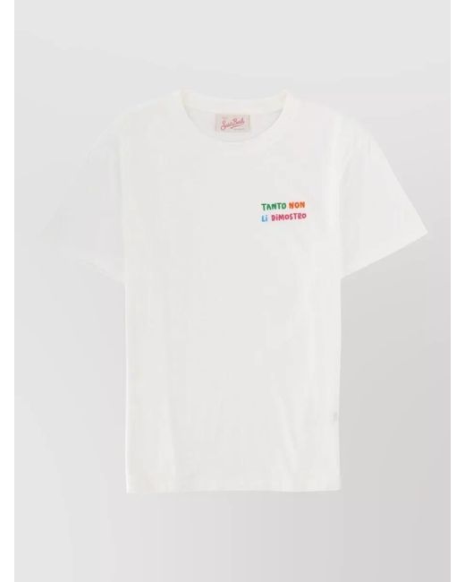 Mc2 Saint Barth White Emilie Short Sleeve Crew Neck T-Shirt