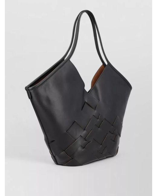 Hereu Black Leather Coloma Tote Bag