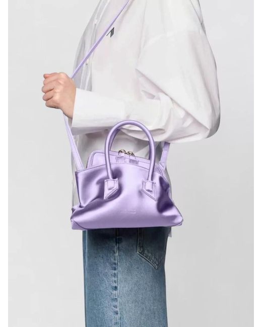 The Attico Purple La Passeggiata Mini Top Handle Bag