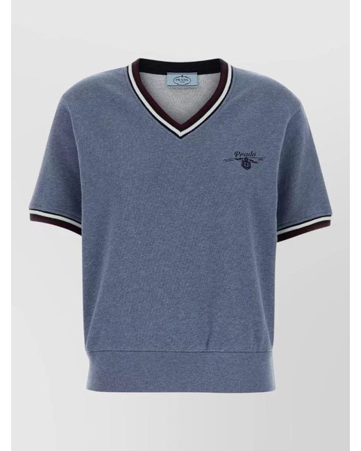 Prada Blue Cotton T-Shirt