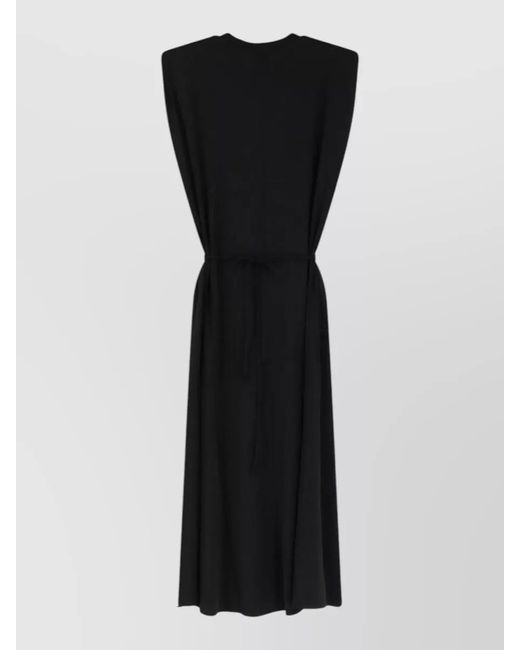 Pinko Black Belted Sleeveless Midi Dress