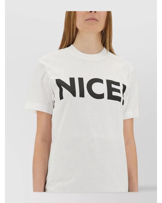 Moschino White Logo Print Cotton T-Shirt