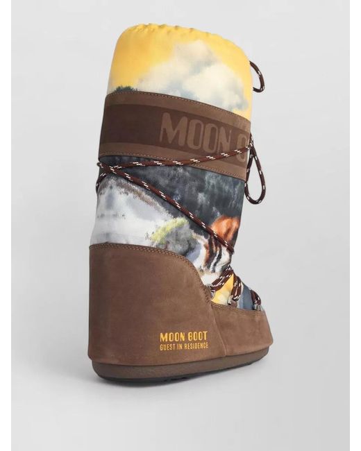 Moon Boot Multicolor Icon Postcard Nylon Suede High Top Boots