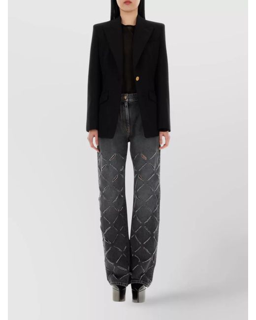 Versace Black Single-Breasted Virgin Wool Blazer