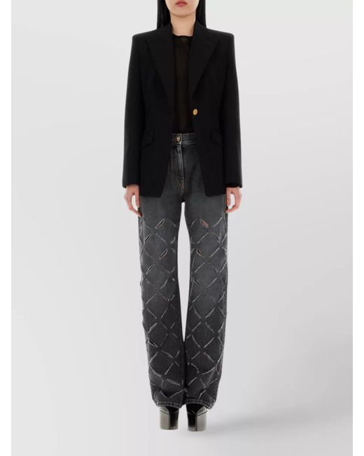 Versace Black Single-Breasted Virgin Wool Blazer