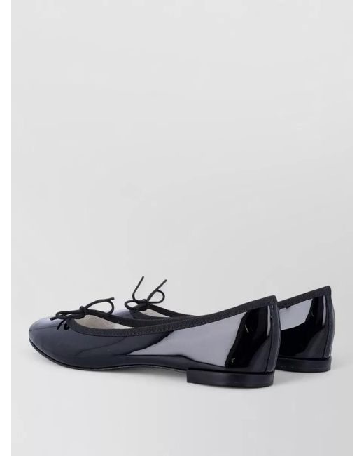 Repetto Blue Lace Up Ballet Shoes Bow Detail Glossy