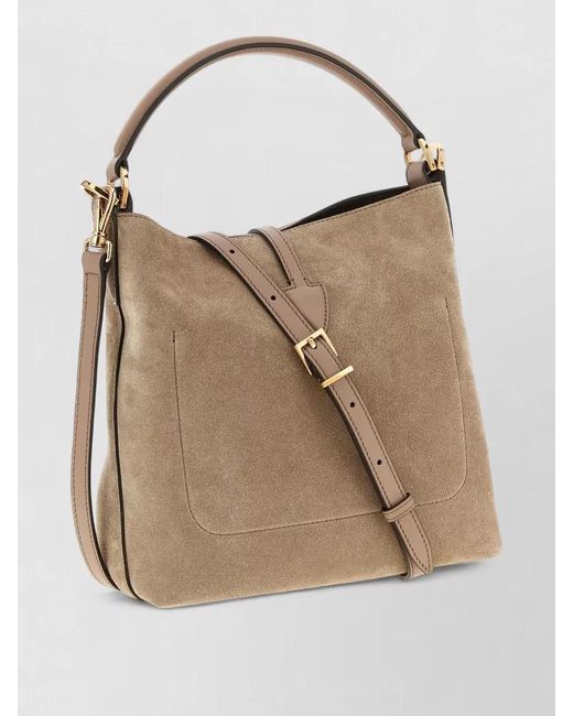 Tod's Natural T Timeless Mini Leather Bucket Bag