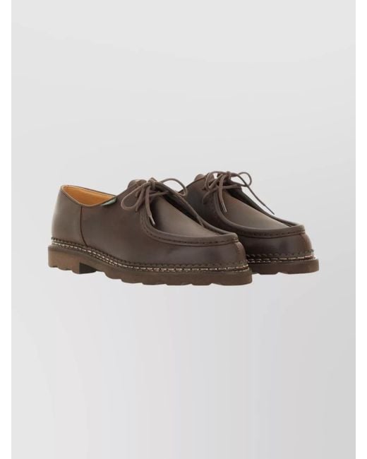 Paraboot Brown Leather Derby Shoes for men