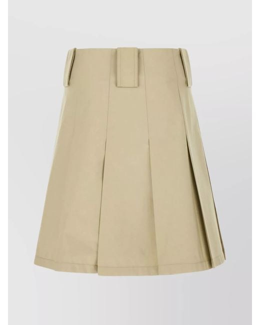 Burberry Natural Cotton Pleated Skirt