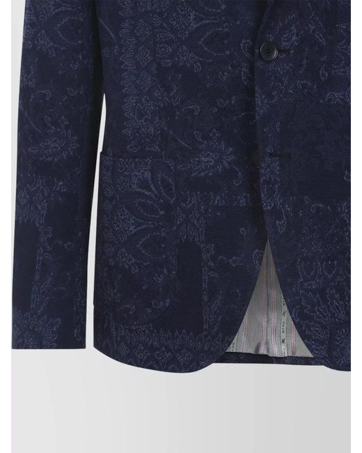 Etro Blue Roma Jersey Sport Jacket for men
