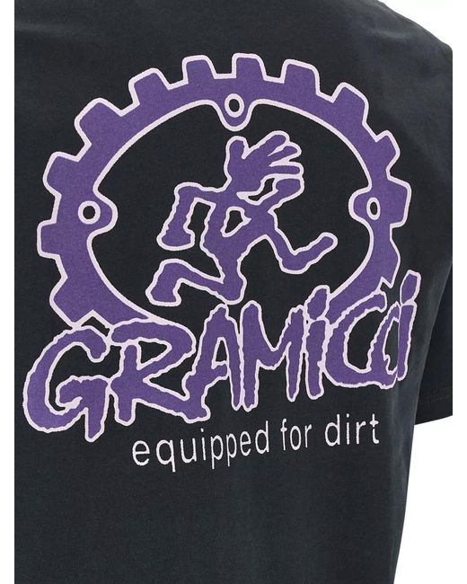 Gramicci Black Dirt Ready Crew Neck Graphic T Shirt for men