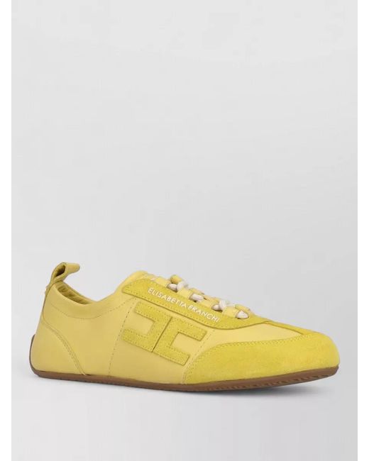 Elisabetta Franchi Yellow Low Top Lace Up Shoes Rubber Sole