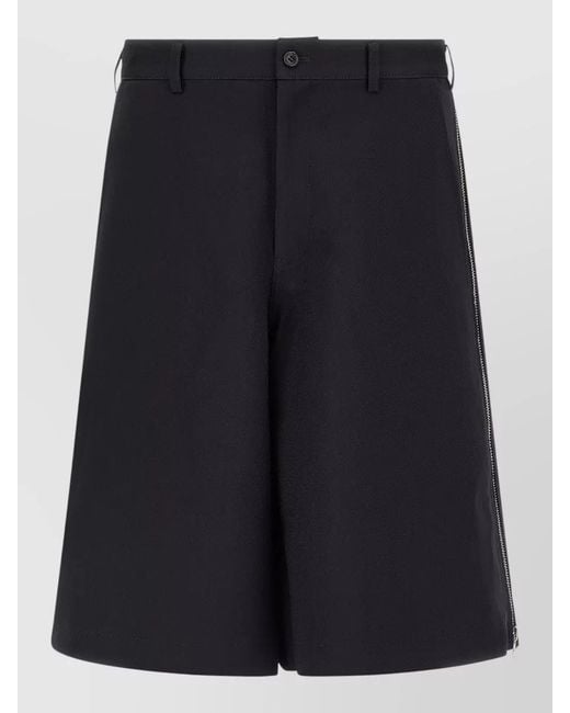 Comme des Garçons Blue Bermuda Shorts Zip Detail Belt Loops for men