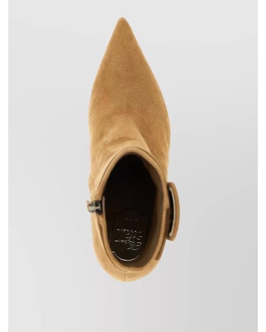 Roger Vivier Brown Viv City Ankle Boots Buckle Strap