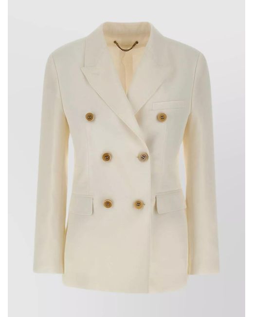 Golden Goose Deluxe Brand Natural Peak Lapel Collar Blazer