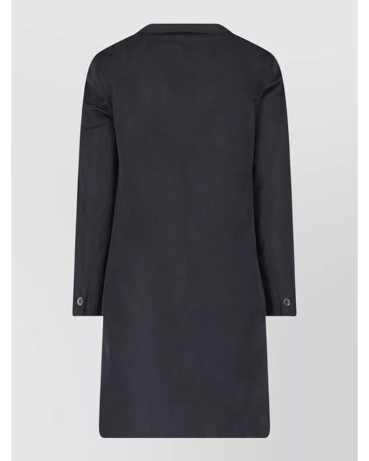 Jil Sander Blue Long Sleeve Coat Notched Lapel Back Vent