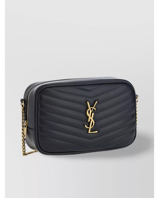 Saint Laurent Blue Lou Mini Leather Shoulder Bag