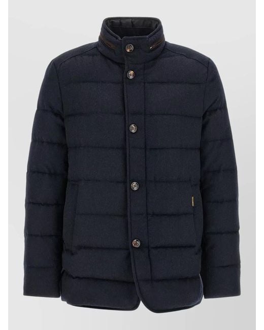 Moorer Blue Nolde Ls9 Down Jacket High Collar for men