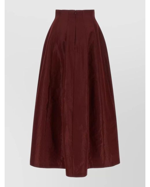 Alberta Ferretti Purple High Waist Midi Pleated A Line Skirt