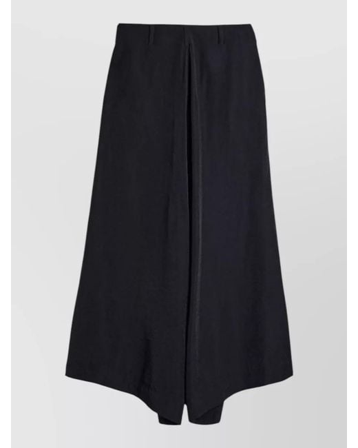 Y-3 Blue Zip Detail Midi Skirt Belt Loops