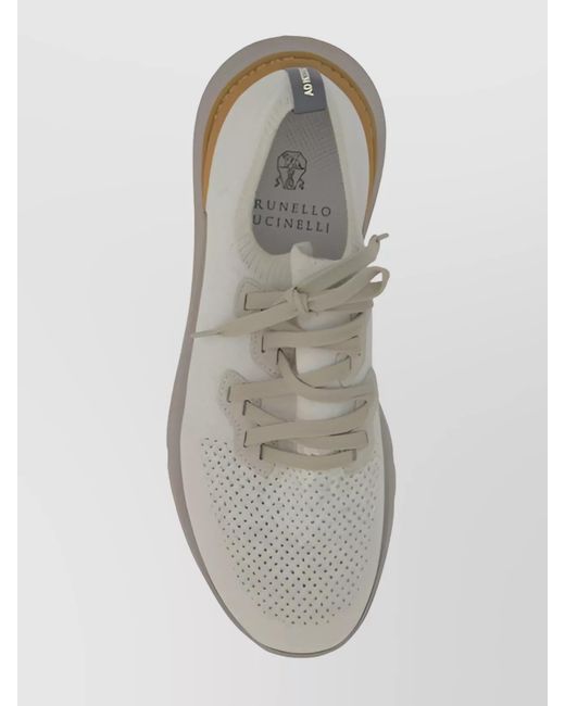Brunello Cucinelli Multicolor Cotton Knitted Low-Top Sneakers for men