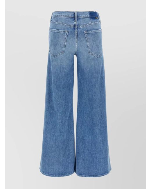Mother Blue Denim Wide-Leg Jeans