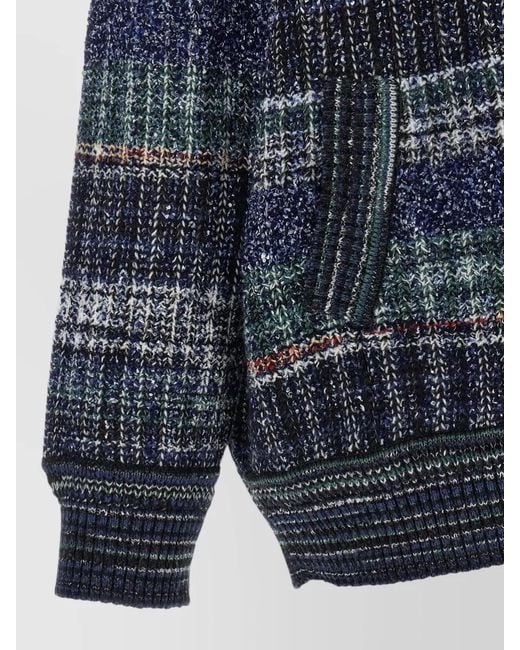 Missoni Blue Check Wool Cardigan