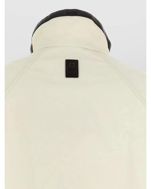 Ferragamo Natural Technical Linen Jacket High Collar Long Sleeves